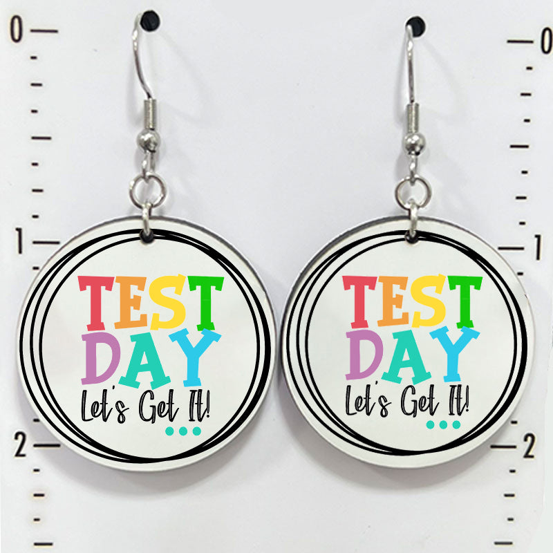 Test Day Let's Get It Wooden Earrings