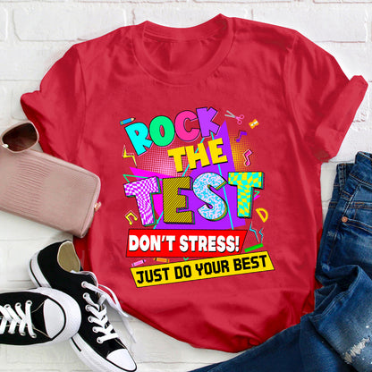 Retro Rock The Test Teacher T-Shirt