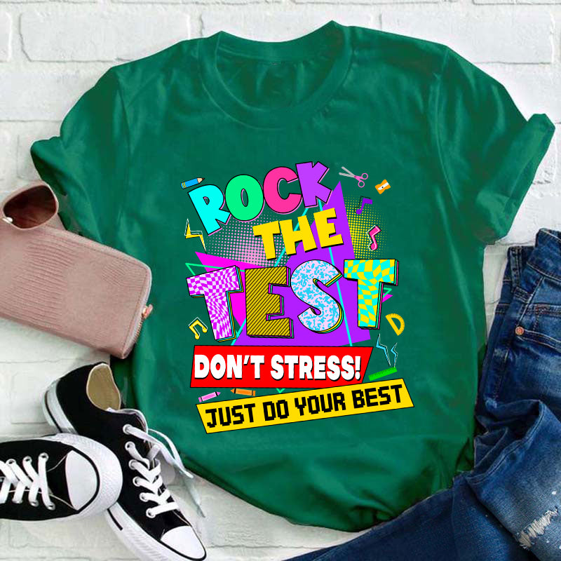 Retro Rock The Test Teacher T-Shirt
