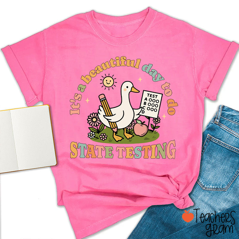 It's A Beautiful Day To Do State Testing Teacher T-Shirt