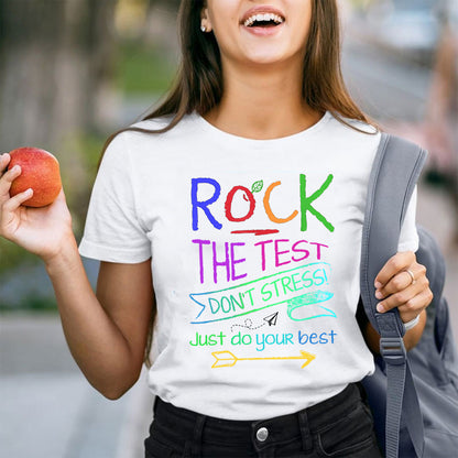 Funny Testing Teacher Rock The Test T-Shirt