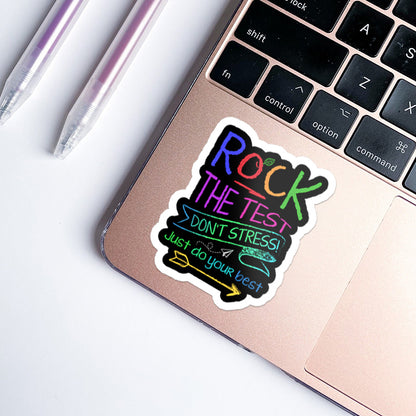 Funny Testing Teacher Rock The Test Teacher Stickers