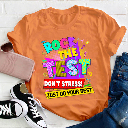 Retro Rock The Test Teacher T-Shirt