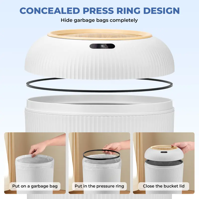 Smart Touchless Trash Can – Waterproof Automatic Motion Sensor Waste Bin for Bathroom & Office