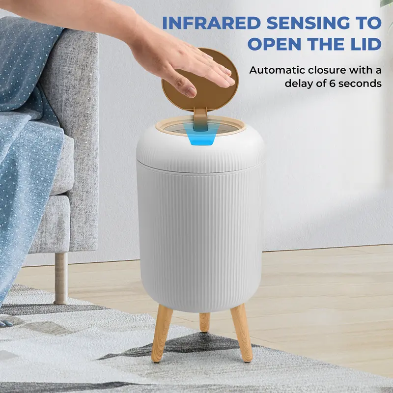 Smart Touchless Trash Can – Waterproof Automatic Motion Sensor Waste Bin for Bathroom & Office